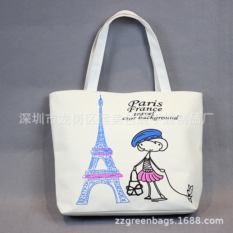 厂家直销单肩女包帆布购物袋外出帆布包手提可印刷LOGO