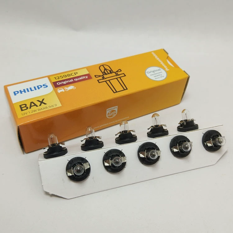 Лампа индикаторная Philips PHILIPS 12V 1.2W 12598 BAX8.5d/2 T5 с цоколем CP