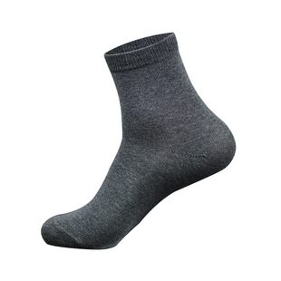 Autumn and winter new men's socks combed cotton casual solid color men's mid-tube sweat-absorbent breathable thick short-tube socks wholesale
