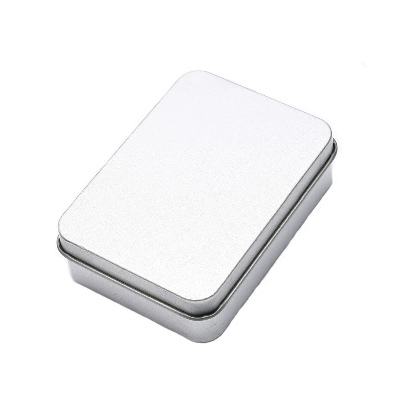 Rectangular metal tin storage box, postcard size, multiple designs, 9×6.5×2.4 cm