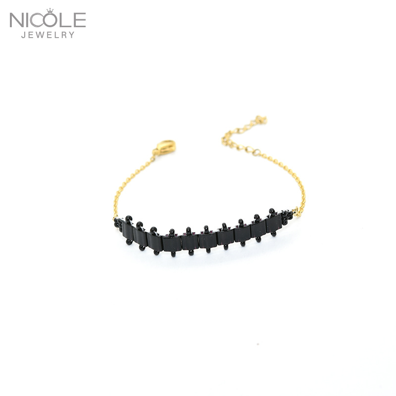 Nuevo lanzamiento de producto: Pulsera DIY de cuentas de arroz para mujer, elegante, sencilla, hecha a mano, accesorios de verano, tejida a mano
