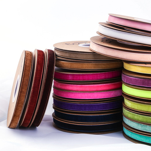 [20 yards] Single-sided velvet with flocked webbing, shoelaces, bows, hats, clothing, velvet ribbons cross-border