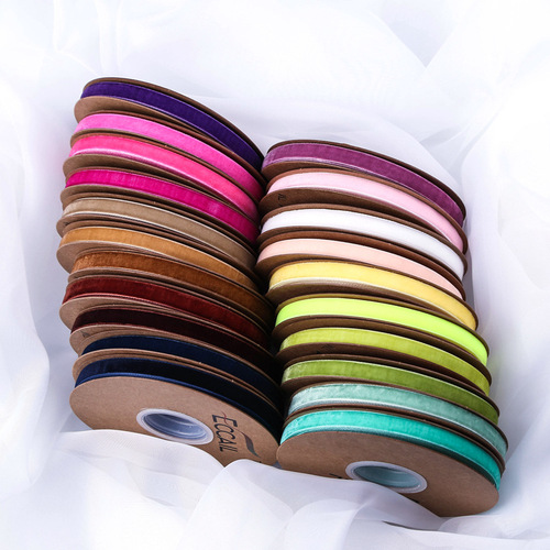 [20 yards] Single-sided velvet with flocked webbing, shoelaces, bows, hats, clothing, velvet ribbons cross-border