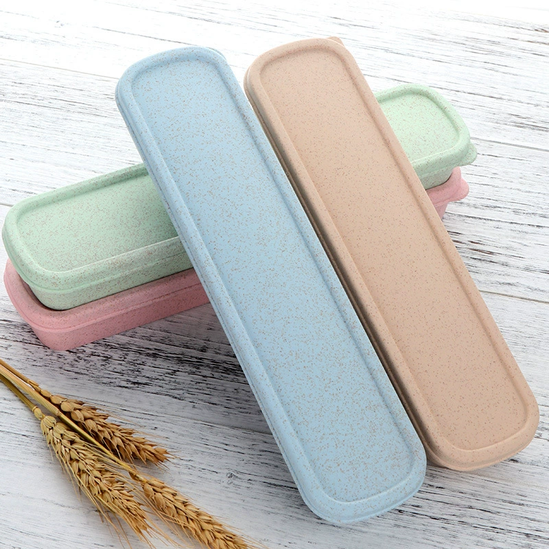 Ящик для хранения ложка палочки для еды столовая Пшеничная солома пшеничный элемент портативный ящик коробка для посуды подарок дорожная тянуть флип канцелярские принадлежности