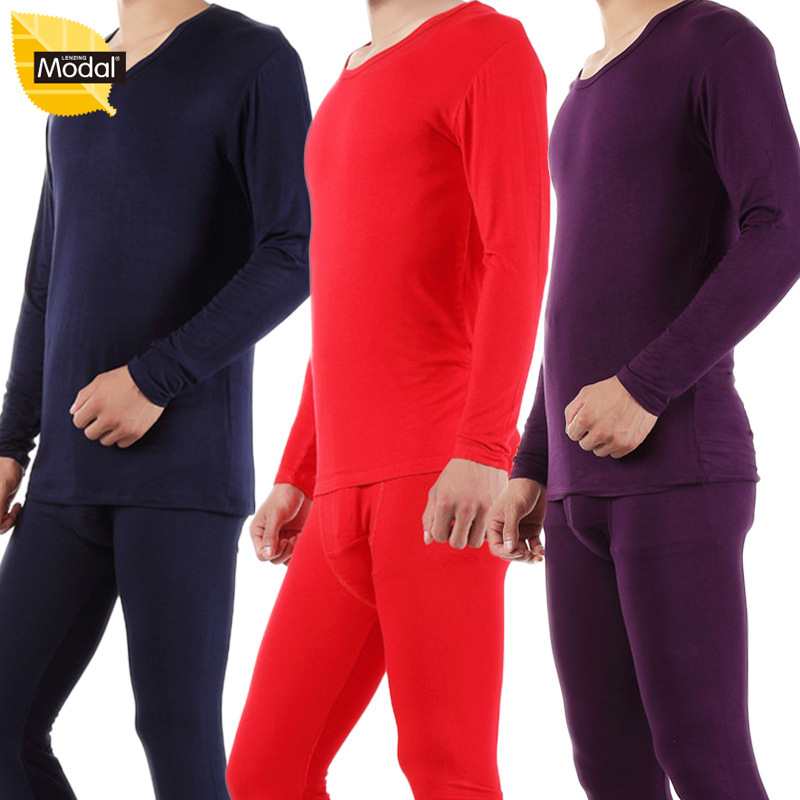 Wholesale Men's Autumn and Winter High-Elastic Thin Long-Sleeve Underwear Plus Size Thermal Underwear Set