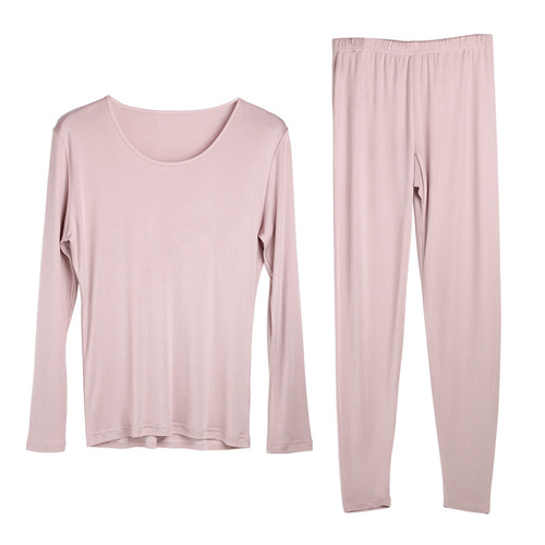 Autumn New Silk Thermal Underwear Set Women's Round Neck Solid Color High-End Mulberry Silk Double-Sided Knitted Autumn Clothes and Autumn Pants