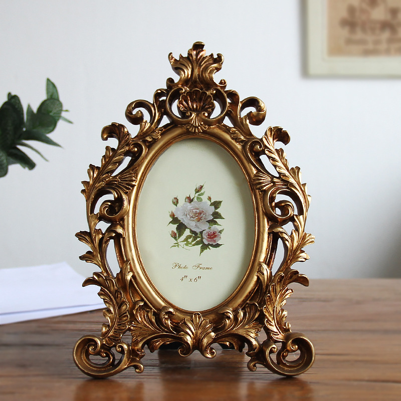 6-Inch 7inch 8inch European Antique Old Oval Resin Home Table Creative Photo Frame Wholesale
