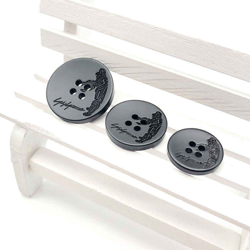 Factory direct resin button four-eye bowl button portrait button men's windbreaker suit buckle spot wholesale