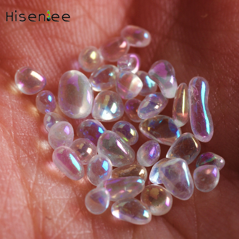 Nail Jewelry Irregular Small Round Stone Nail Art Spirit Beads Nail Shop Color Crystal Stone DIY Nail Art Decoration