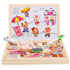 Wooden toy, magnetic brainteaser, double-sided drawing board