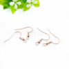 Golden earrings stainless steel, accessory, pink gold, wholesale