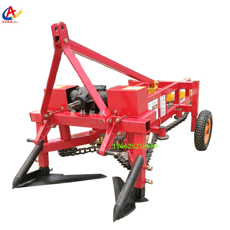 四轮车带条铺花生收获机起垄花生收割机有视频链条式花生收获机