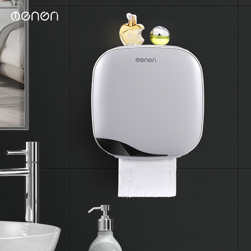Double-layer toilet paper box bathroom toilet tissue box punch-free paper roll paper toilet paper box toilet paper box