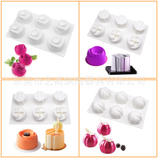 6 even rose silicone mold Amazon explosions French dessert mold chocolate mold cake mold mousse mold