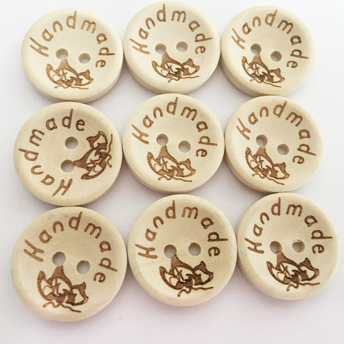 Cross-border bowl-shaped carved handwithlove creative handmade wooden buttons