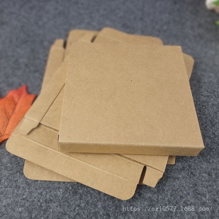 in stock 10x 10x 1.5cm kraft paper box Qixin packaging box flat two-end open box cattle card 20x20