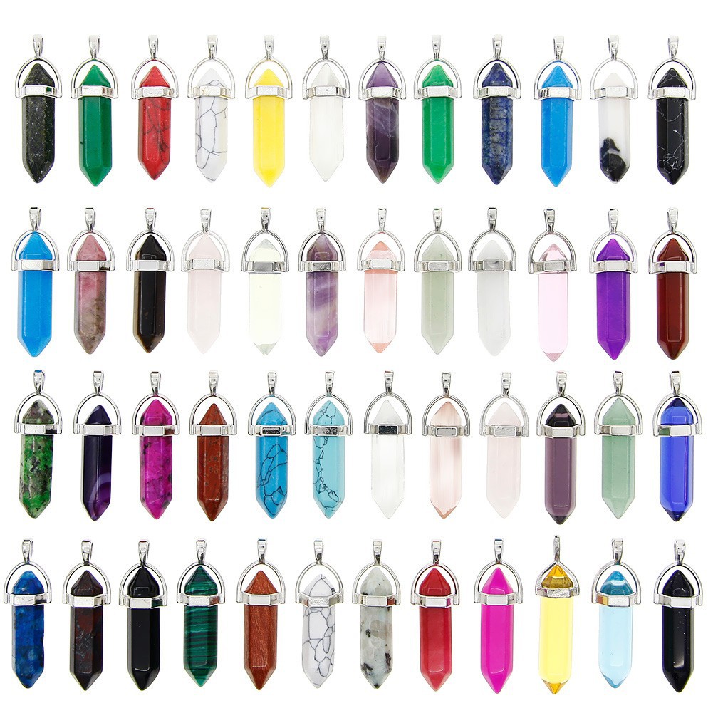 50PCS/包六角水晶配件 子弹头六角柱跨境新品 人造石水晶配件