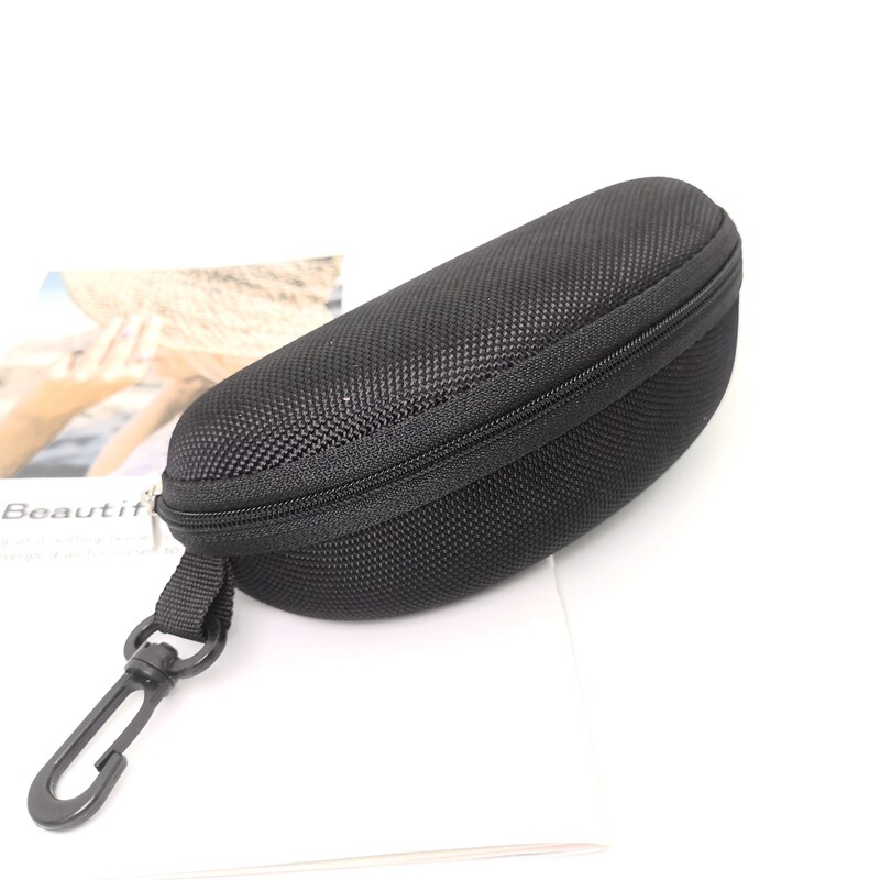 Wangtai Thickened Fashion Black Hook Zipper Glasses Case Wordless Hard Box Sunglasses Box Fiber Hard Large Box