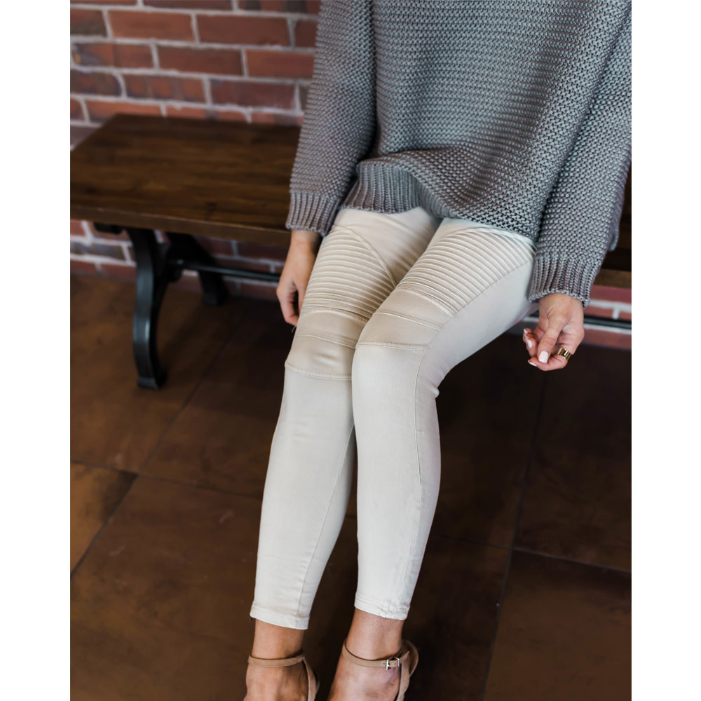 Los pantalones vaqueros de mujer de cintura alta arrugados transfronterizos de Amazon desean pantalones de levantamiento de cadera de ajuste Delgado multicolor