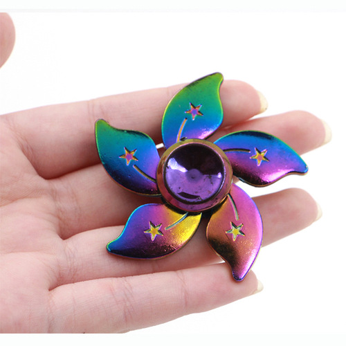 Cross-border zinc alloy electroplated colorful fingertip spinner metal fingertip spinner decompression rotating toys wholesale