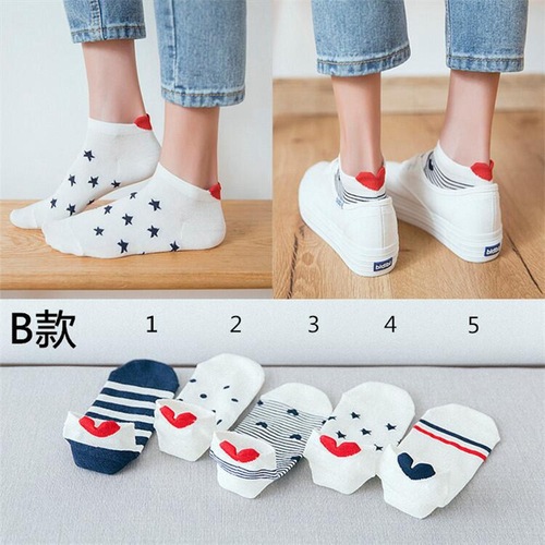 New Japanese cute girl heel love invisible three-dimensional boat socks trendy cotton socks student socks manufacturer wholesale