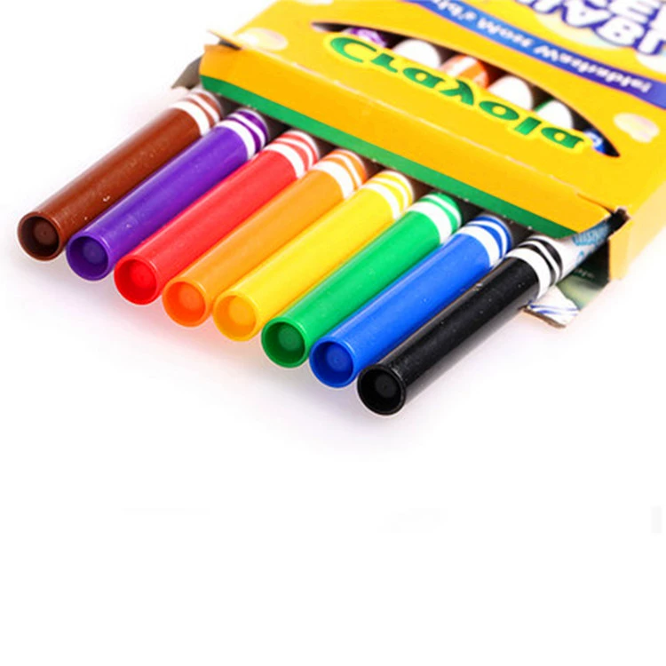 Тонкие смываемые фломастеры (Crayola), 8 цветов, водоосновные, тонкий наконечник