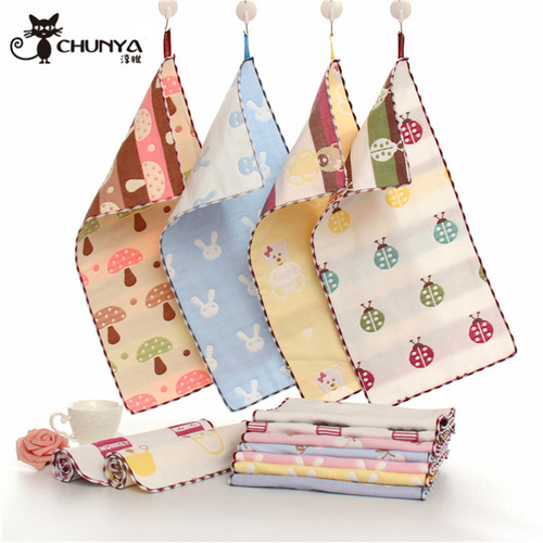 Six-layer gauze children's towel adult couple face wash towel kindergarten children's small towel cartoon absorbent square towel