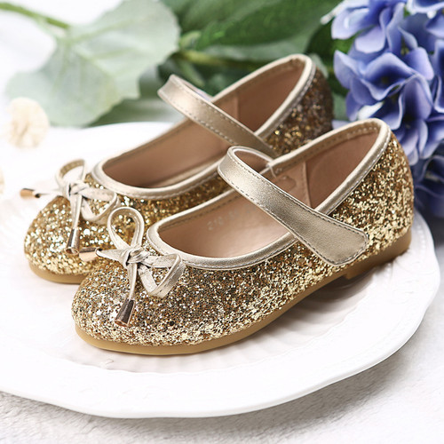 Girls' Leather Shoes Children's Single Shoes for Girls Little Girl Formal Shoes Elsa Girls' Princess Shoes