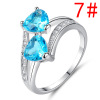 Accessory, zirconium, fashionable cute ring with stone, European style, suitable for import, wholesale