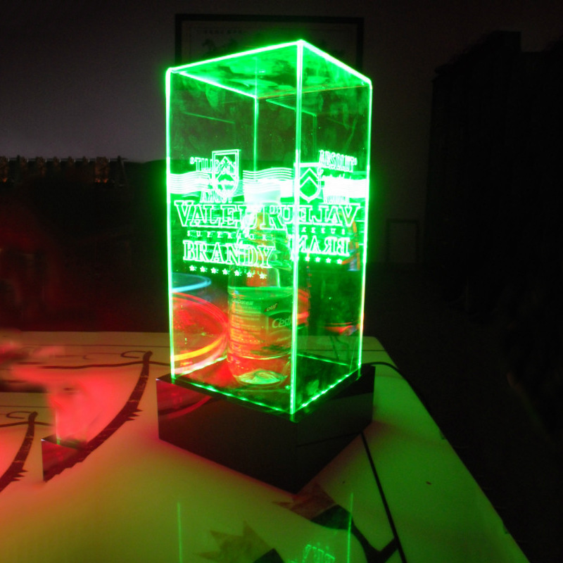 有机玻璃发光包装盒 LED产品展示盒 亚克力LED陈列盒绿光