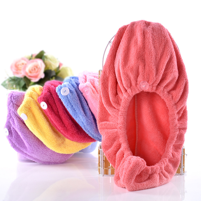 Turbante de secagem rápida em velo coral super absorvente_voghion.com