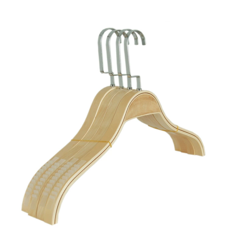 Wooden hanger from natural wood, non-slip trousers, wholesale