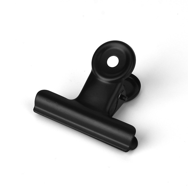 Clip de hierro de pintura clip de almacenamiento de oficina 22-90mm clip de metal negro Clip de sellado de cocina