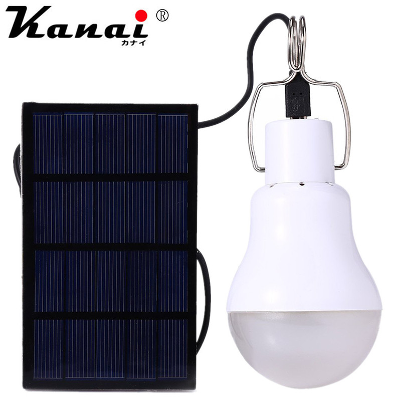 Home portable solar LED rechargeable lamp outdoor lighting portable camp tent mobile camping emergency light bulb