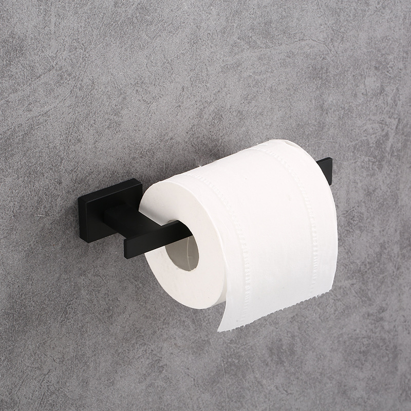 Juego de accesorios de baño, toallero negro, barra para toallas, toallero de barra única, venta al por mayor, diseño sencillo.