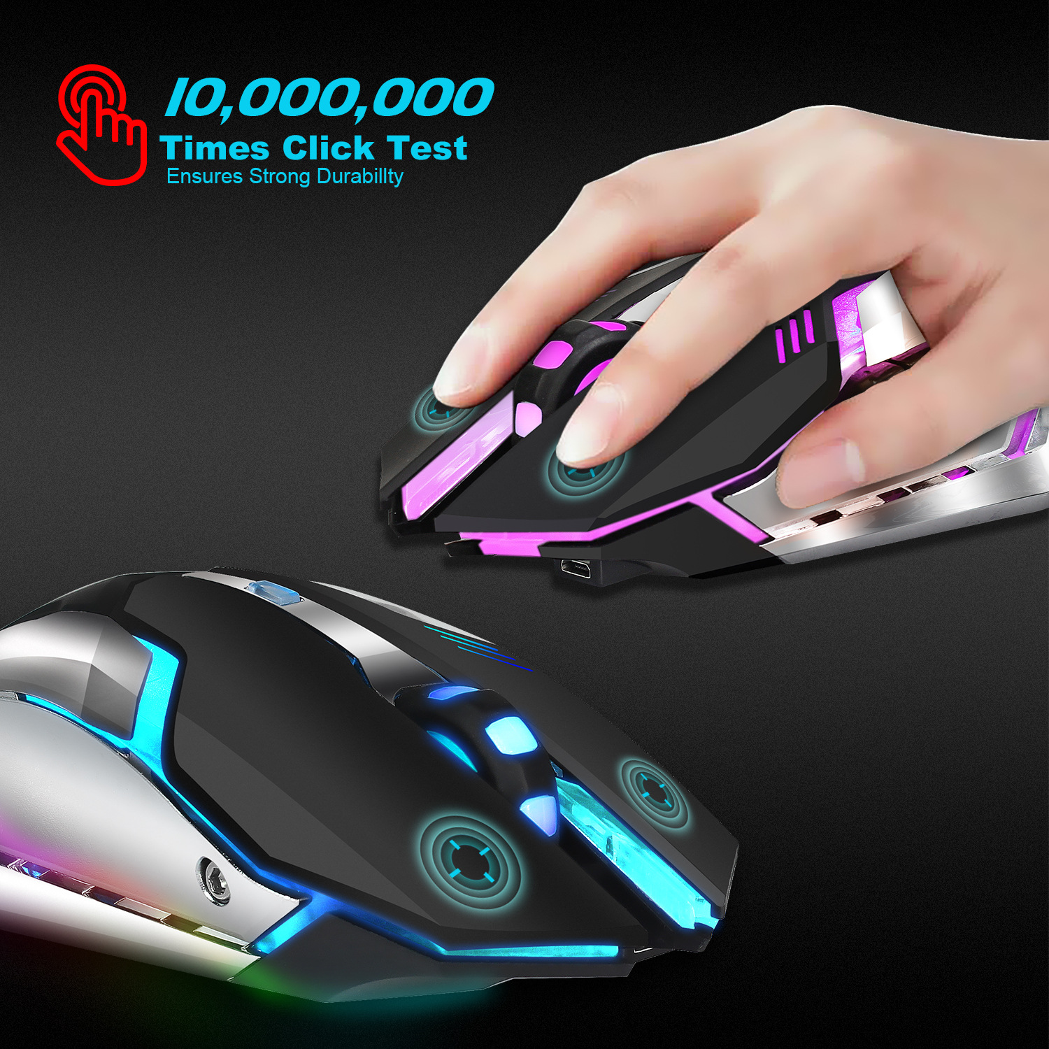 Mouse gaming wireless ricaricabile 2.4g con luci rgb_voghion.com