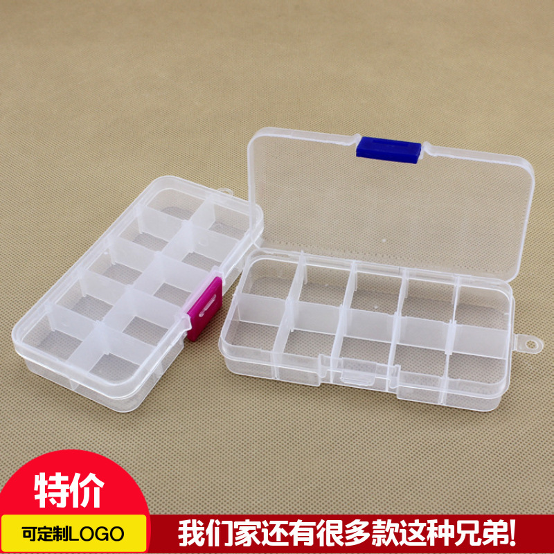 10 grid plastic storage box removable jewelry transparent loose beads electronic accessories button beaded rectangular plastic medicine box