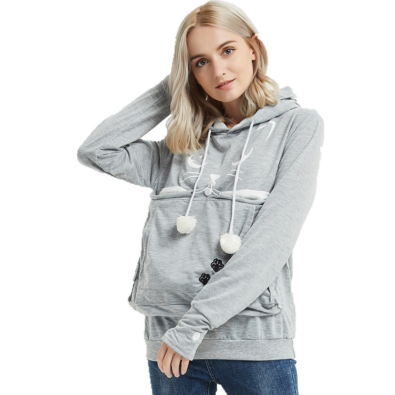 Carta transfronteriza impresa sudadera con capucha comercio exterior otoño e invierno popular mascota con capucha sudadera con capucha impresa