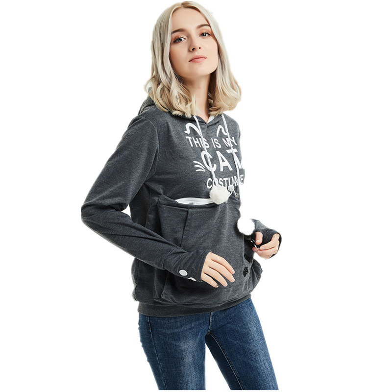 Carta transfronteriza impresa sudadera con capucha comercio exterior otoño e invierno popular mascota con capucha sudadera con capucha impresa