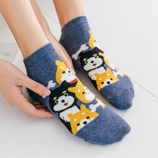 Korean board autumn and winter straight Board women's boat Socks three-dimensional cartoon animal comfortable cotton socks Leisure