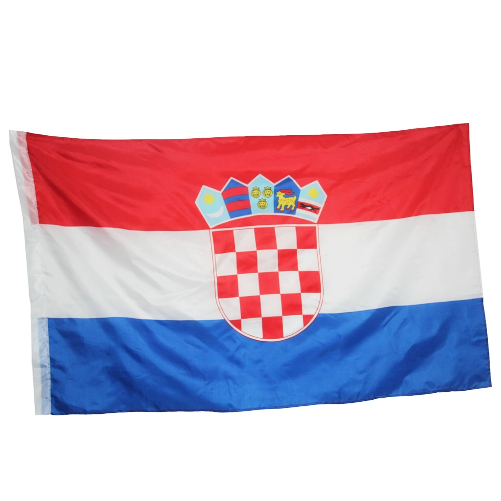 [60*90cm Kroatiya deviz flag 5号涤纶旗帜球迷旗手摇旗子32强国旗帜厂家]