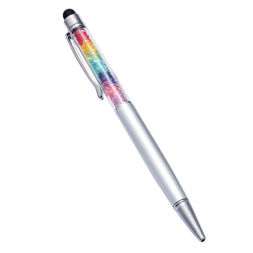 创意水晶圆珠笔批发彩钻金属笔触屏电容笔印刷logo礼品广告笔