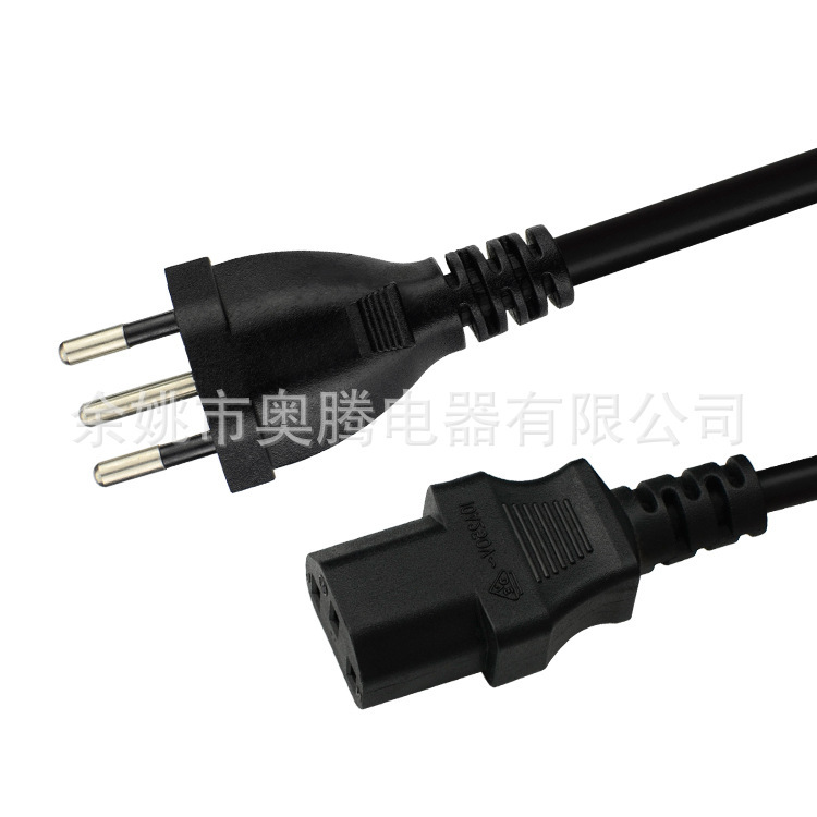 厂家-三芯瑞士C13电源线瑞士带品字尾AC电源线插头线耐用插座电子