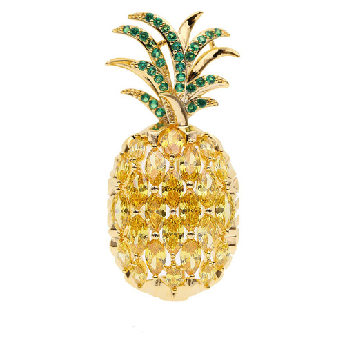  New Brooch Women's Pineapple Fruit Japanese and Korean Temperament Personality Girl Fashion Corsage Coat Accessories