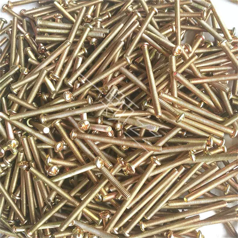 厂家直供半圆头十一字螺栓螺丝微标元机牙镀彩锌M3M4M5螺丝