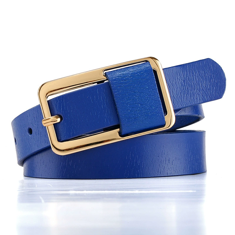 Leather fashionable universal belt, green trousers, genuine leather, Korean style, simple and elegant design