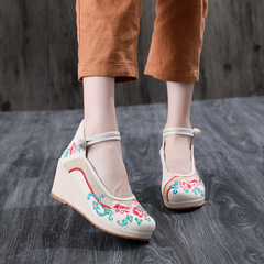 繁花似錦 尋芳 相約 戀慕 古風鞋漢服民族風繡花鞋高跟舒適布鞋