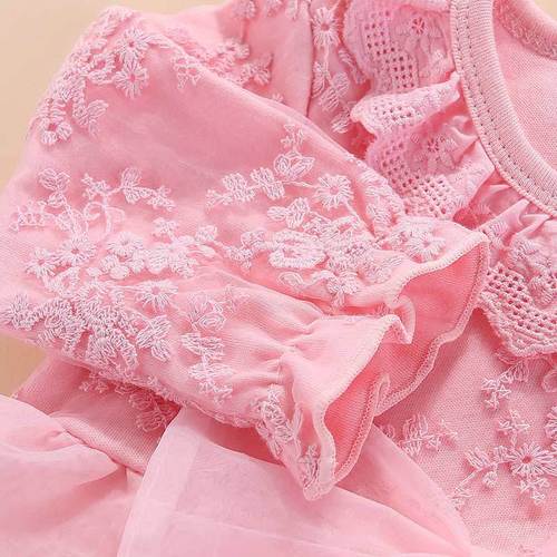 Baby's 1st Birthday Dress for Girls, Spring and Autumn Red 100th Day Children's Princess Dress for Baby Girls, Summer Newborn Baby Clothes