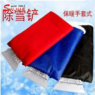 Coche caliente nieve raspador nieve pala con guantes de felpa nieve raspador nieve removedor herramienta de descongelación suministros del coche