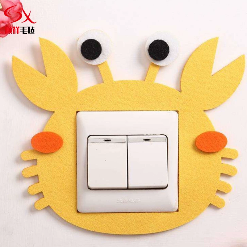Производители поставляют творческий дом, не повреждают настенный клейкий войлочный переключатель вставить мультяшный цвет полый войлочный переключатель